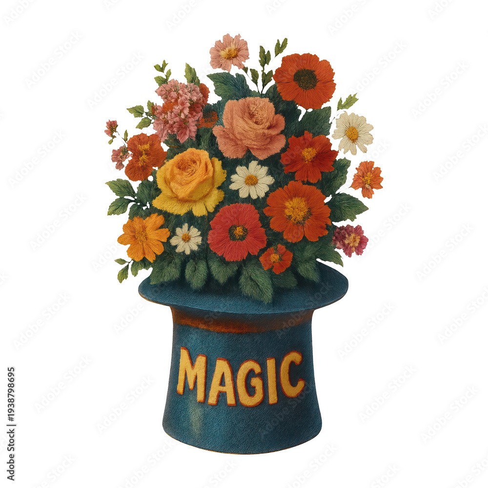Fototapeta premium PNG Floral magic hat illustration