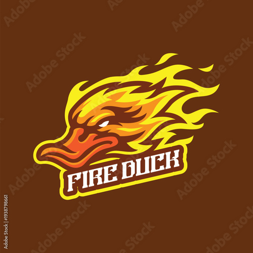 Duck mascot logo design vector. Duck head illustration for sport and esport team.
