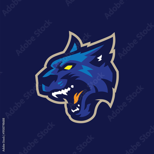 Panther mascot logo design vector. Panther head illustration for sport team.