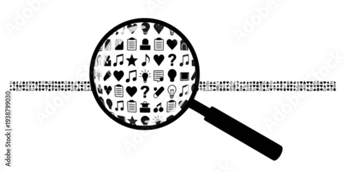 Simple vector icon magnifying glass