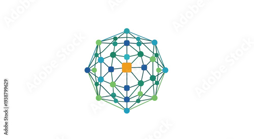 Geometric Shape with Central Orange Node.