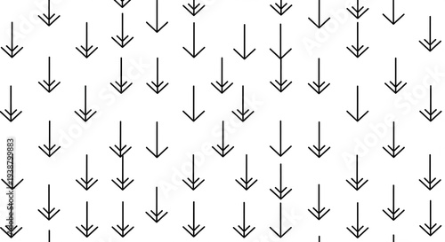 A seamless pattern of black arrows pointing up and down on a white background