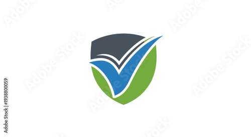 Green Blue Shield Logo Design Element.