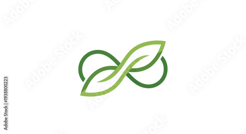 Green Leaf Infinity Logo Design Element.