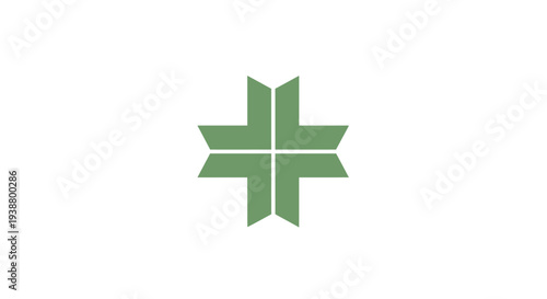Green Medical Cross Symbol Icon.
