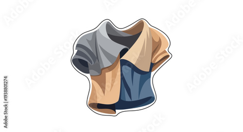 Multicolored T Shirt on White Background.