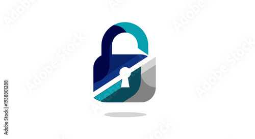 Padlock Icon with Keyhole and Gradient.
