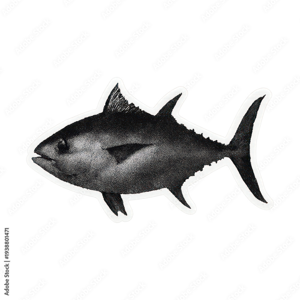 Fototapeta premium PNG Vintage tuna fish illustration