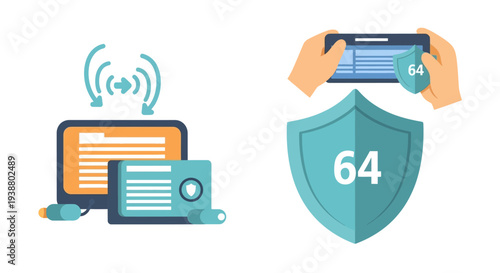 Digital Security Shield Protection Concept Illustration.
