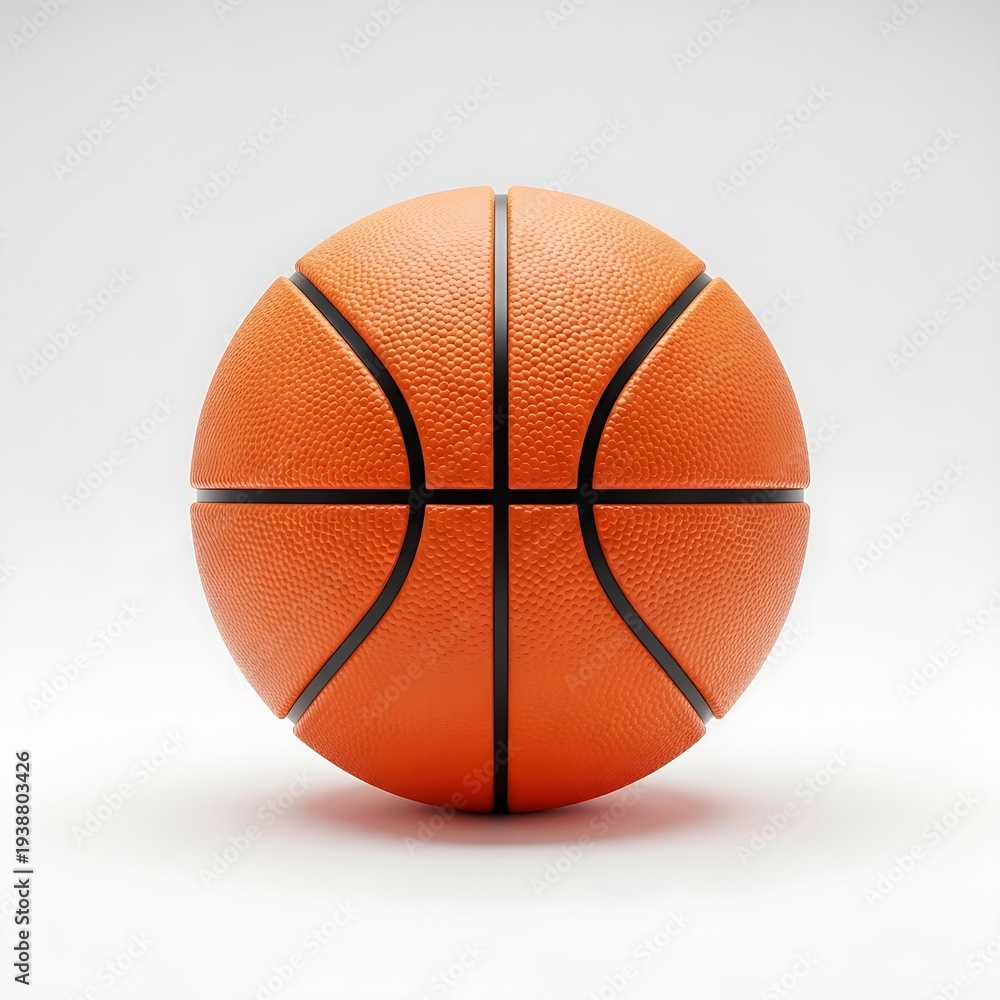 Fototapeta premium Basketball ball on white background, orange leather sports equipment close-up, professional game concept, athletic competition photography for sports marketing fitness training digital content