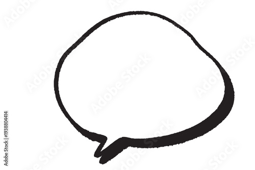 手描きのラフな吹き出し　影ありのクレヨンタッチ