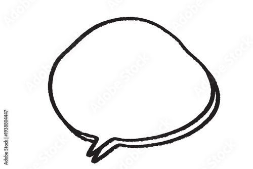 手描きのラフな吹き出し　縁ありのクレヨンタッチ