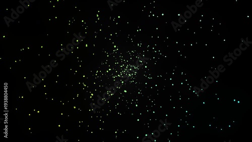 Cosmic Galaxy Universe Starry Sky Background, Blue Cosmos Astronomy Night Space, Dark Black Sky with Bright Star Light, Abstract Cosmic Dust Particle Motion, Winter Snowy Christmas New Year Scene, Sci