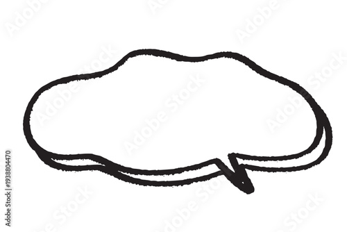 手描きのラフな吹き出し　縁ありのクレヨンタッチ