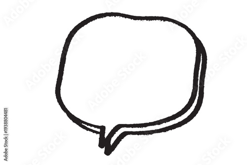 手描きのラフな吹き出し　縁ありのクレヨンタッチ