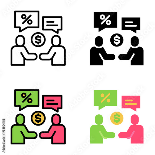 bargain icon collection of various styles for design branding, print and digital media