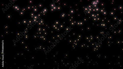 Christmas Snowfall Starry Universe Background, Blue Dark Winter Night Sky, Snowflake Particle Motion Seamless Animation, Galaxy Space Holiday Design, Bright Star Light Scene, Snow Falling Christmas Ce