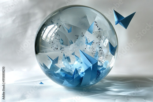 crystal ball on blue background