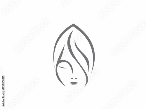Minimalist Female Face Line Art Drawing for Beauty Salon Hairdressing Skin Care and Aesthetic Modern Minimalist Brand Identity