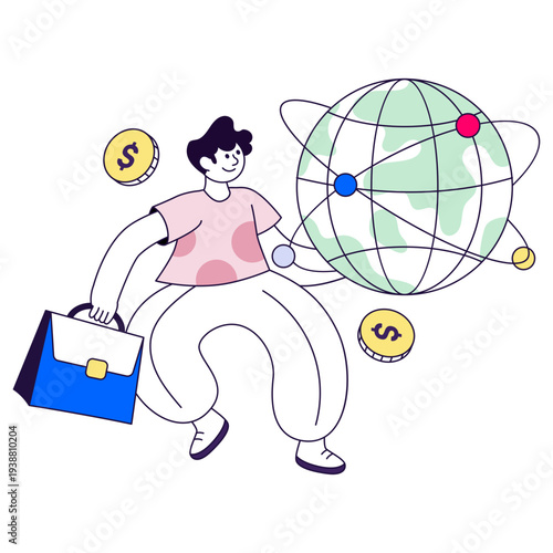 Creative design illustration of global business 