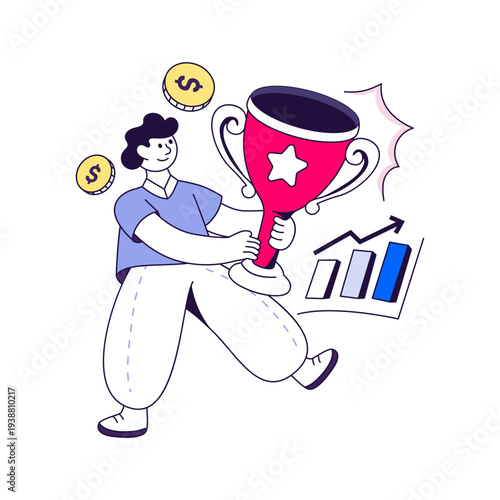 Editable design illustration of business award