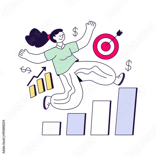 Creative design illustration of career growth 