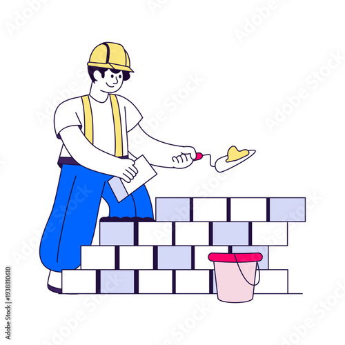 A perfect design illustration of wall construction