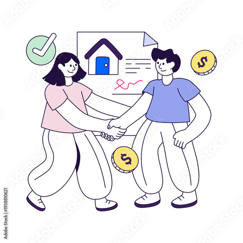 Premium download illustration of home deal