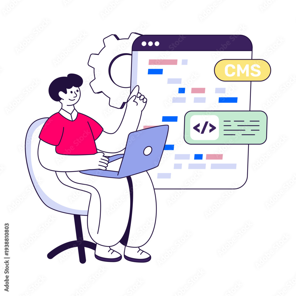 Fototapeta premium Unique design illustration of web coding