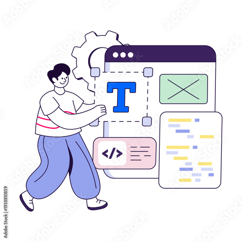 Unique design illustration of web developer 