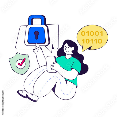 An eye catching design illustration of secure binary chat