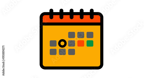 Colorful calendar icon with dates.