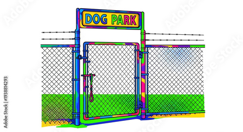 Dog Park Entrance Gate Sign.