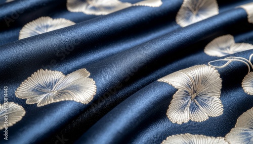 日本の伝統的な布と繊細な和柄のテクスチャ