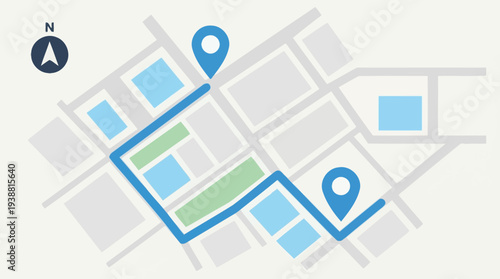 GPS Navigation Map Location Pin Minimal Vector Illustration