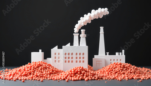 Miniature Industrial Scene with Vibrant Terrain