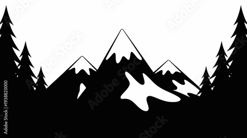 Pine trees silhouettes. Evergreen coniferous forest silhouette, nature spruce tree park, forest landscape