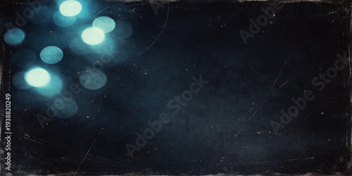 Abstract particles in motion like glowing rain drops on a window create a fantasy nebula design across the dark cosmos of a bright starry night sky