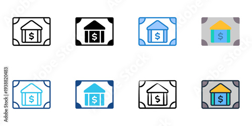 Bond icons set multiple style collection. Editable stroke 

