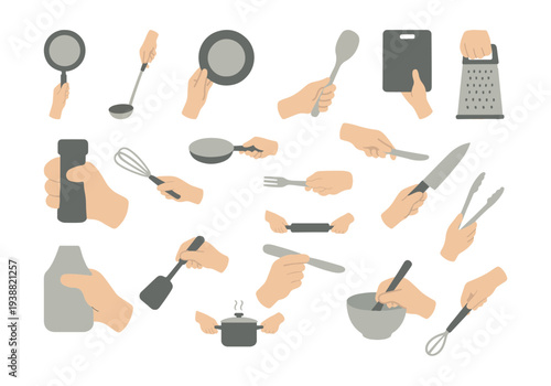 Hand Holding Kitchen Tool Illstration