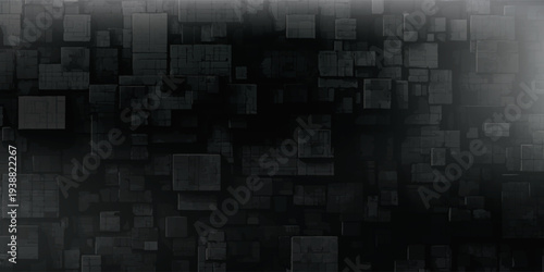Abstract Dark Geometric Pattern with Subtle Lighting Effects.