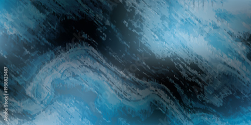Abstract Swirling Blue and Black Fluid Motion Background.