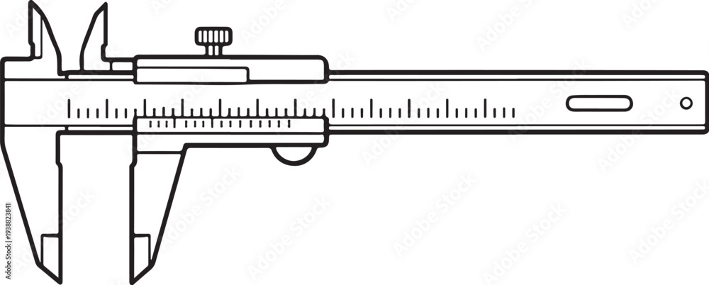 Valokuva Engineering Vernier Caliper Black and White Vector