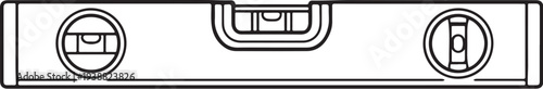 Construction Spirit Level Tool Black and White Line Art Vector