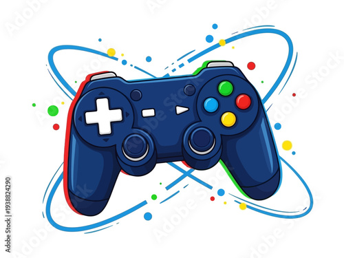 Detailed Close-up of a Modern Video Game Controller.