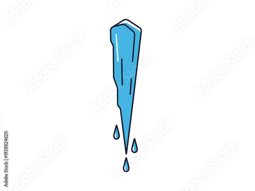 Melting Icicle Dripping Water Cold Winter Element.
