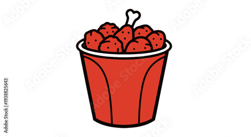 Red plastic cup with cherries.
