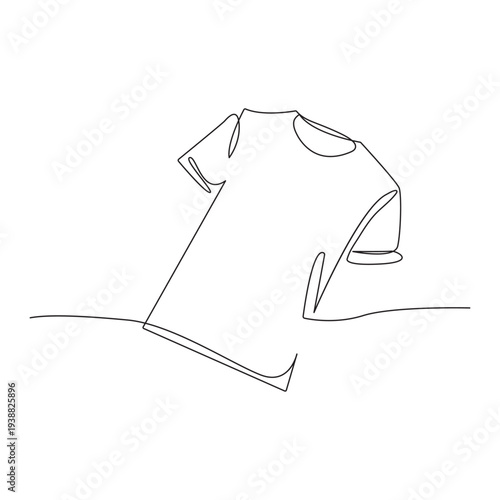 T shirt continuous one single line art minimal modern outline design.