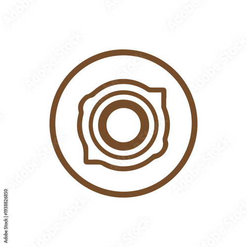 Minimalist Brown Fried Egg Icon In A Circle Perfect For Breakfast
