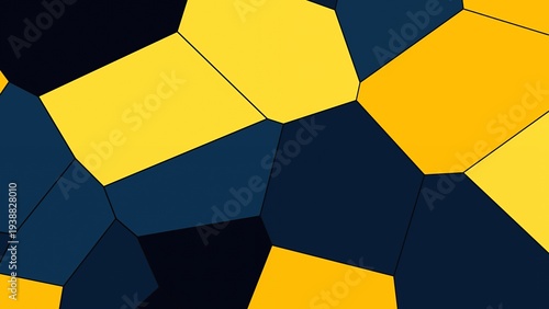 Abstract Polygonal Pattern with Yellow and Navy Shapes